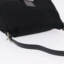 FENDI Mamma Baguette Shoulder Bag Cotton jersey Black Silver Auth ep15575-6