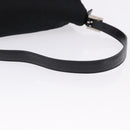 FENDI Mamma Baguette Shoulder Bag Cotton jersey Black Silver Auth ep15575-7