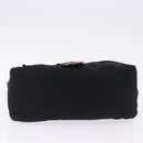FENDI Mamma Baguette Shoulder Bag Cotton jersey Black Silver Auth ep15575-5
