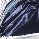 FENDI Zucchino Canvas Mamma Baguette Shoulder Bag Navy Silver Auth ep15583-11