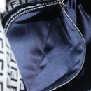 FENDI Zucchino Canvas Mamma Baguette Shoulder Bag Navy Silver Auth ep15583-23
