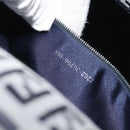 FENDI Zucchino Canvas Mamma Baguette Shoulder Bag Navy Silver Auth ep15583-12
