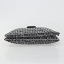 FENDI Zucchino Canvas Mamma Baguette Shoulder Bag Navy Silver Auth ep15583-5