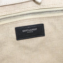 SAINT LAURENT Rive Gauche Hand Bag Coated Canvas Gray Silver Auth ep15584-17