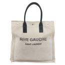 SAINT LAURENT Rive Gauche Hand Bag Coated Canvas Gray Silver Auth ep15584-13