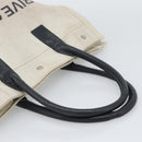 SAINT LAURENT Rive Gauche Hand Bag Coated Canvas Gray Silver Auth ep15584-7