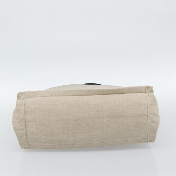 SAINT LAURENT Rive Gauche Hand Bag Coated Canvas Gray Silver Auth ep15584
