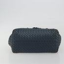 BOTTEGA VENETA INTRECCIATO Hand Bag Leather Blue Gold Auth ep15585-5