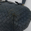 BOTTEGA VENETA INTRECCIATO Hand Bag Leather Blue Gold Auth ep15585-16