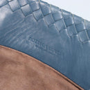 BOTTEGA VENETA INTRECCIATO Hand Bag Leather Blue Gold Auth ep15585-18