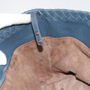 BOTTEGA VENETA INTRECCIATO Hand Bag Leather Blue Gold Auth ep15585-19