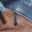 BOTTEGA VENETA INTRECCIATO Hand Bag Leather Blue Gold Auth ep15585-21