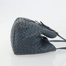 BOTTEGA VENETA INTRECCIATO Hand Bag Leather Blue Gold Auth ep15585-3