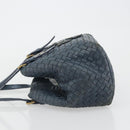 BOTTEGA VENETA INTRECCIATO Hand Bag Leather Blue Gold Auth ep15585-4