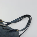 BOTTEGA VENETA INTRECCIATO Hand Bag Leather Blue Gold Auth ep15585-8