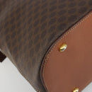 CELINE Macadam Canvas Hand Bag PVC Brown Gold Auth ep15587-14