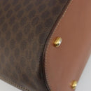 CELINE Macadam Canvas Hand Bag PVC Brown Gold Auth ep15587-16
