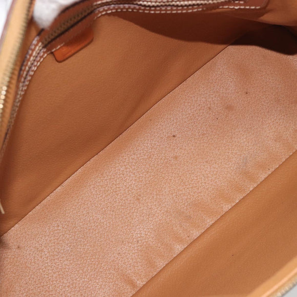 CELINE Macadam Canvas Hand Bag PVC Brown Gold Auth ep15587