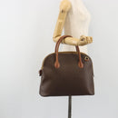CELINE Macadam Canvas Hand Bag PVC Brown Gold Auth ep15587-22