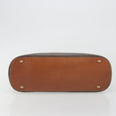 CELINE Macadam Canvas Hand Bag PVC Brown Gold Auth ep15587-5
