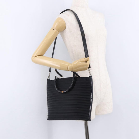 GUCCI Bamboo Hand Bag Canvas 2way Black Silver 000 1998 0588 Auth ep15589