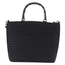 GUCCI Bamboo Hand Bag Canvas 2way Black Silver 000 1998 0588 Auth ep15589-3