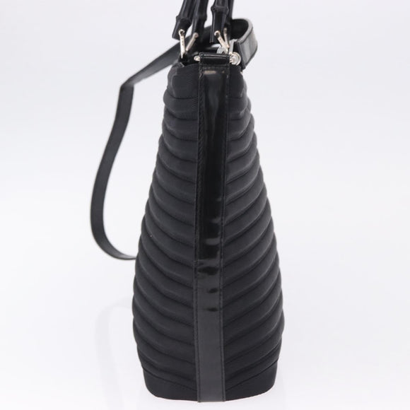 GUCCI Bamboo Hand Bag Canvas 2way Black Silver 000 1998 0588 Auth ep15589