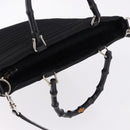 GUCCI Bamboo Hand Bag Canvas 2way Black Silver 000 1998 0588 Auth ep15589-6