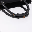 GUCCI Bamboo Hand Bag Canvas 2way Black Silver 000 1998 0588 Auth ep15589-7