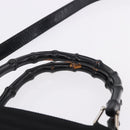 GUCCI Bamboo Hand Bag Canvas 2way Black Silver 000 1998 0588 Auth ep15589-8