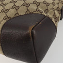 GUCCI GG Canvas Shoulder Bag Brown Silver 114273 Auth ep15593-9
