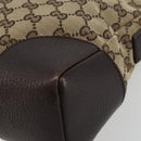 GUCCI GG Canvas Shoulder Bag Brown Silver 114273 Auth ep15593-15