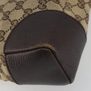 GUCCI GG Canvas Shoulder Bag Brown Silver 114273 Auth ep15593-16