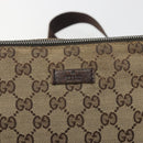 GUCCI GG Canvas Shoulder Bag Brown Silver 114273 Auth ep15593-17