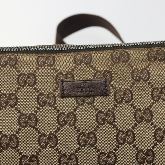 GUCCI GG Canvas Shoulder Bag Brown Silver 114273 Auth ep15593