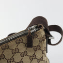 GUCCI GG Canvas Shoulder Bag Brown Silver 114273 Auth ep15593-10