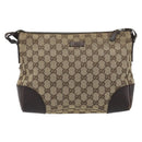 GUCCI GG Canvas Shoulder Bag Brown Silver 114273 Auth ep15593-13