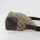 GUCCI GG Canvas Shoulder Bag Brown Silver 114273 Auth ep15593-3