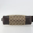 GUCCI GG Canvas Shoulder Bag Brown Silver 114273 Auth ep15593-5