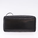 Christian Dior Lady Dior Canage Hand Bag Leather 2way Black Gold Auth ep15594V-5