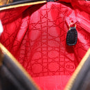 Christian Dior Lady Dior Canage Hand Bag Leather 2way Black Gold Auth ep15594V-23