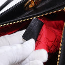 Christian Dior Lady Dior Canage Hand Bag Leather 2way Black Gold Auth ep15594V-11