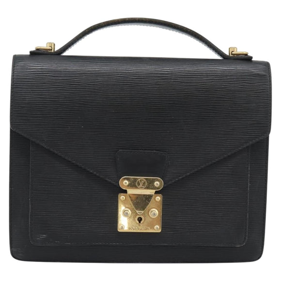 LOUIS VUITTON Epi Monceau 28 Hand Bag Black M52122 LV Auth ep15595
