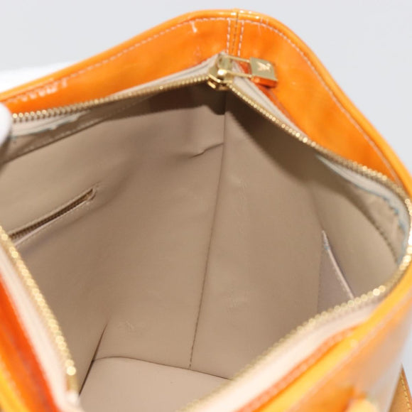 LOUIS VUITTON Monogram Vernis Houston Hand Bag Beige M91004 LV Auth ep15596