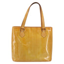 LOUIS VUITTON Monogram Vernis Houston Hand Bag Beige M91004 LV Auth ep15596-13