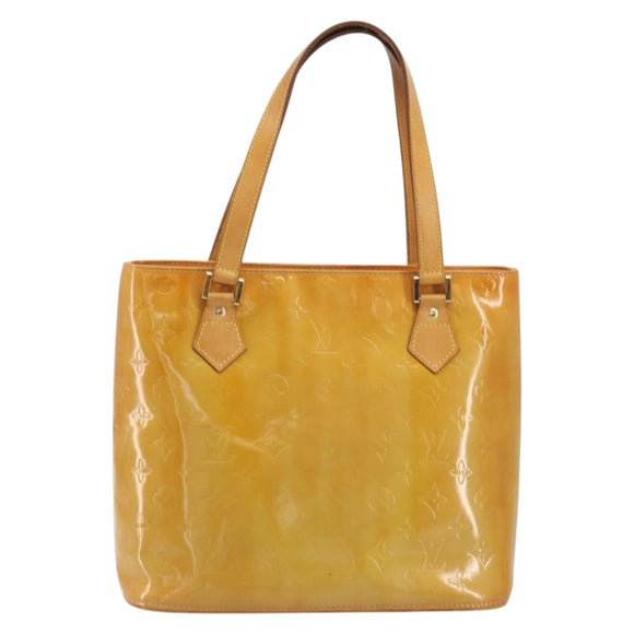 LOUIS VUITTON Monogram Vernis Houston Hand Bag Beige M91004 LV Auth ep15596