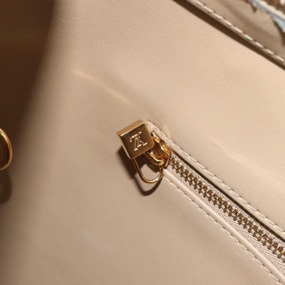 LOUIS VUITTON Monogram Vernis Houston Hand Bag Beige M91004 LV Auth ep15596