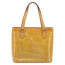 LOUIS VUITTON Monogram Vernis Houston Hand Bag Beige M91004 LV Auth ep15596-2