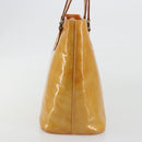 LOUIS VUITTON Monogram Vernis Houston Hand Bag Beige M91004 LV Auth ep15596-3