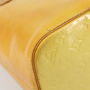 LOUIS VUITTON Monogram Vernis Houston Hand Bag Lime Yellow M91055 Auth ep15597-16